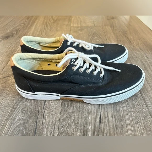 Sperry Halyard Black Canvas Sneakers 11.5 - Picture 5 of 8